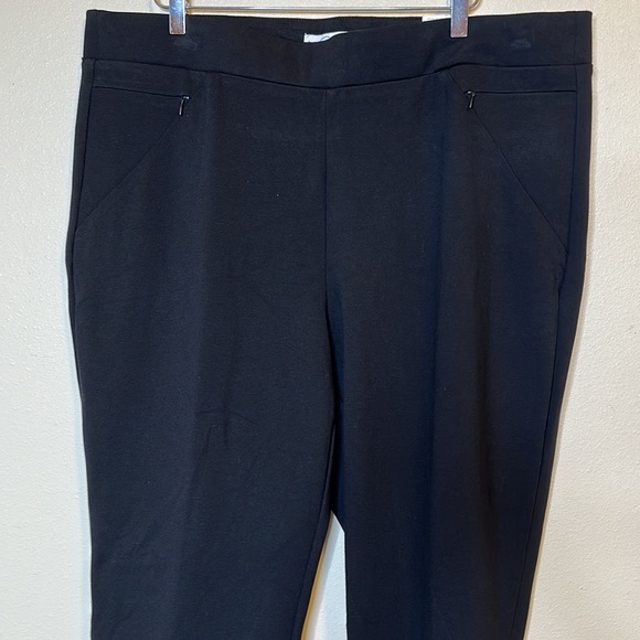 Jcpenny Boutique Pull-up Black Pants Sz 20 Zipper Pockets - Picture 3 of 8